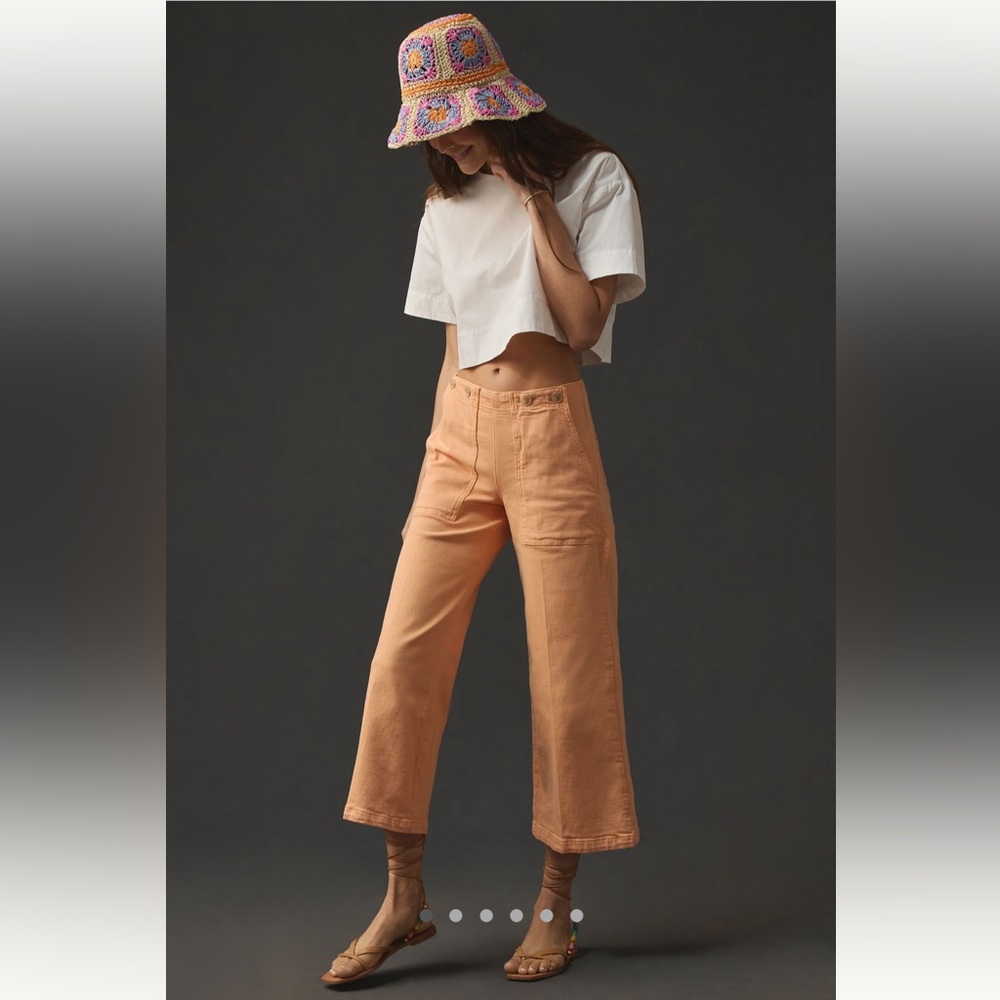 The Kit Cropped High-Rise Wide-Leg Trouser
Jeans by Pilcro size 27 Peach